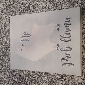 No Prob-Llama Picture on canvas with wood frame